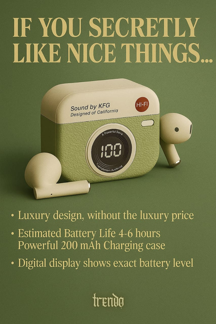 Q86 Retro Camera-Style T-Buds – Advanced Bluetooth 5.49 TWS Earbuds with Noise Reduction & Charging Display Case